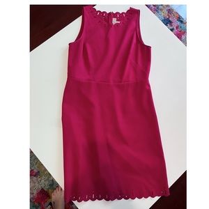 Loft magenta scalloped dress